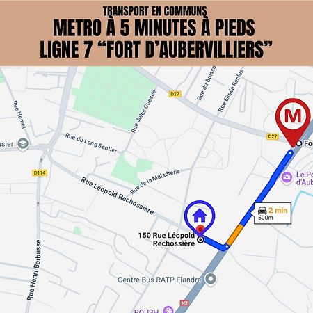 Le Michigan - 10Mn From Paris - Metro Ligne 7 Apartment Aubervilliers Exterior foto